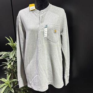 Carhartt Relaxed Fit,heavyweight long sleeve Henley pocket thermal shirt,snaps